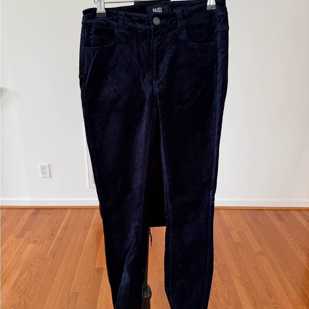 PAIGE Women's Dark Blue Velvet Skinny “Jeans”